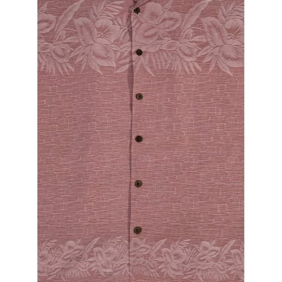 Tommy Bahama Pink Hawaiian Floral Button Front 100% Silk Shirt Men's Size M - Picture 4 of 7